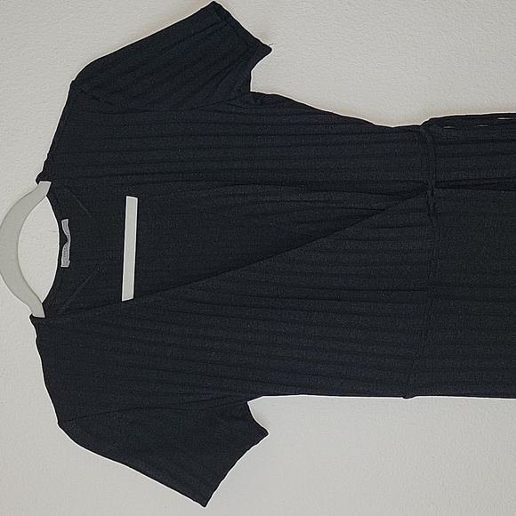 ZARA Trafaluc Ribbed Wrap Mini Dress, US M, Black, EUC - Picture 7 of 13